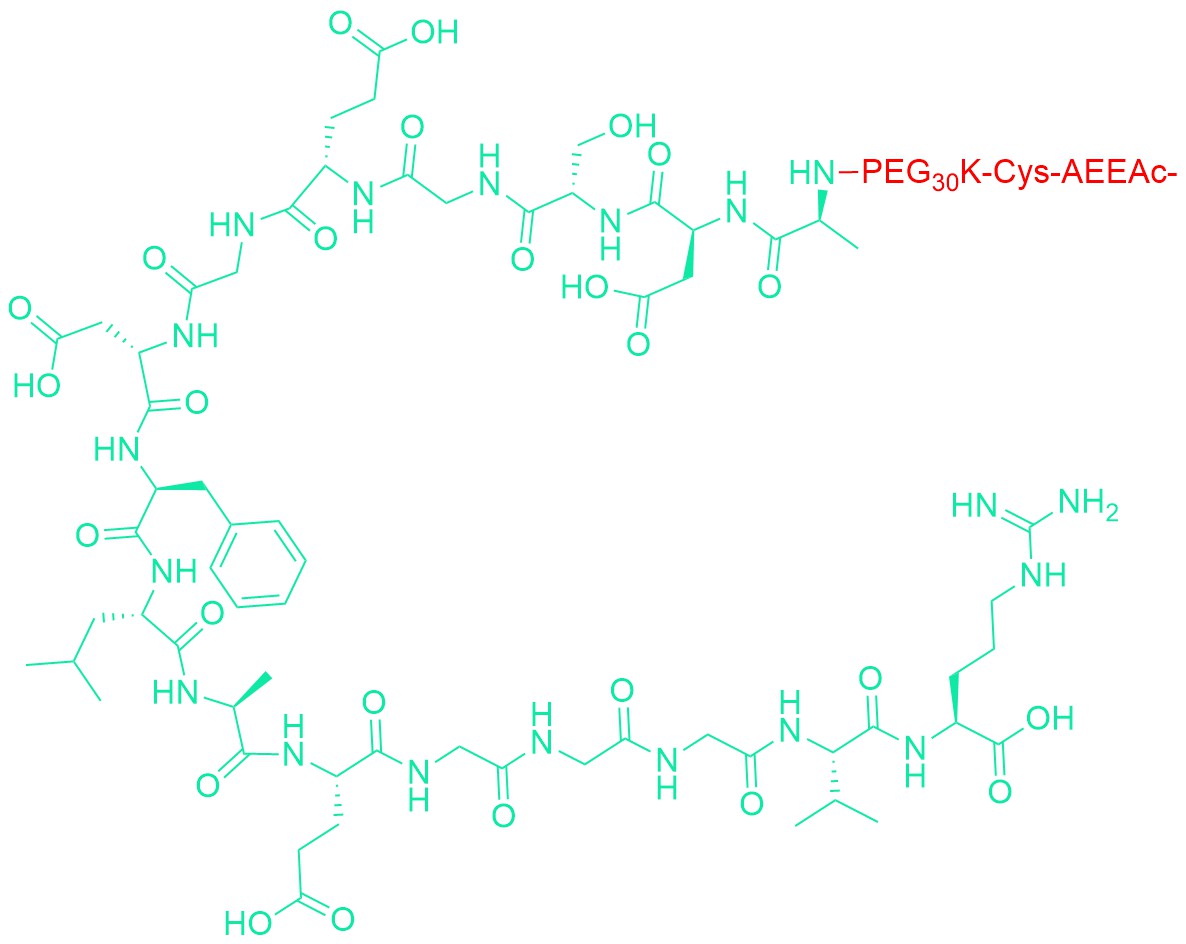 PEG30K-Cys-AEEAc-Fibrinopeptide A (1-15)