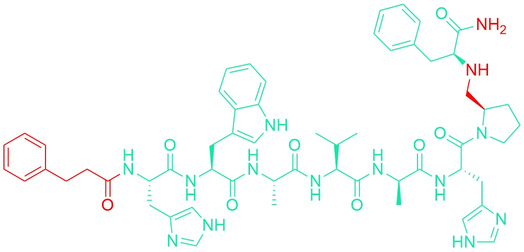 (Deamino-Phe19,D-Ala24,D-Pro26-psi(CH2NH)Phe27)-GRP (19-27) (human, porcine, canine)