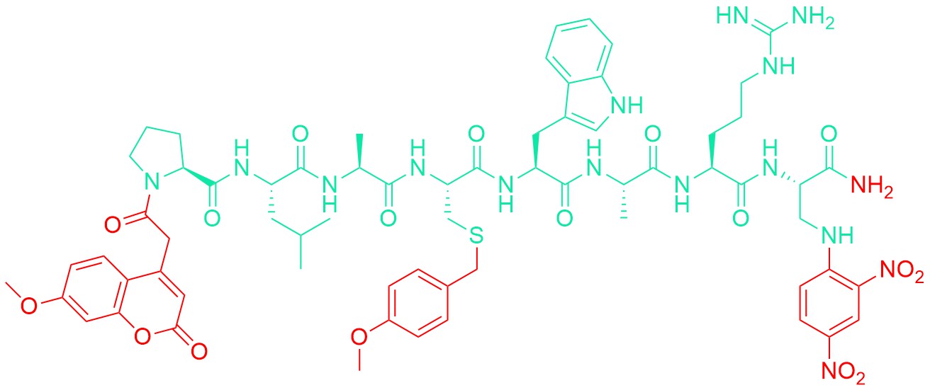 Mca-Pro-Leu-Ala-Cys(Mob)-Trp-Ala-Arg-Dap(Dnp)-NH2