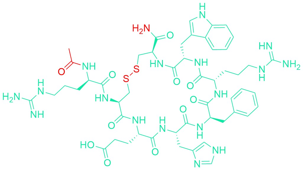 Acetyl-(D-Arg10,Cys11,D-Phe14,Cys17)-β-MSH (10-17) amide
