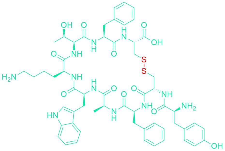 H-Tyr-Cys-Phe-Ala-Trp-Lys-Thr-Phe-Cys-OH (Disulfide bond)